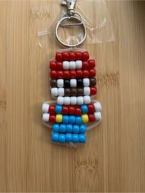 Super Mario Pony Beaded Keychain